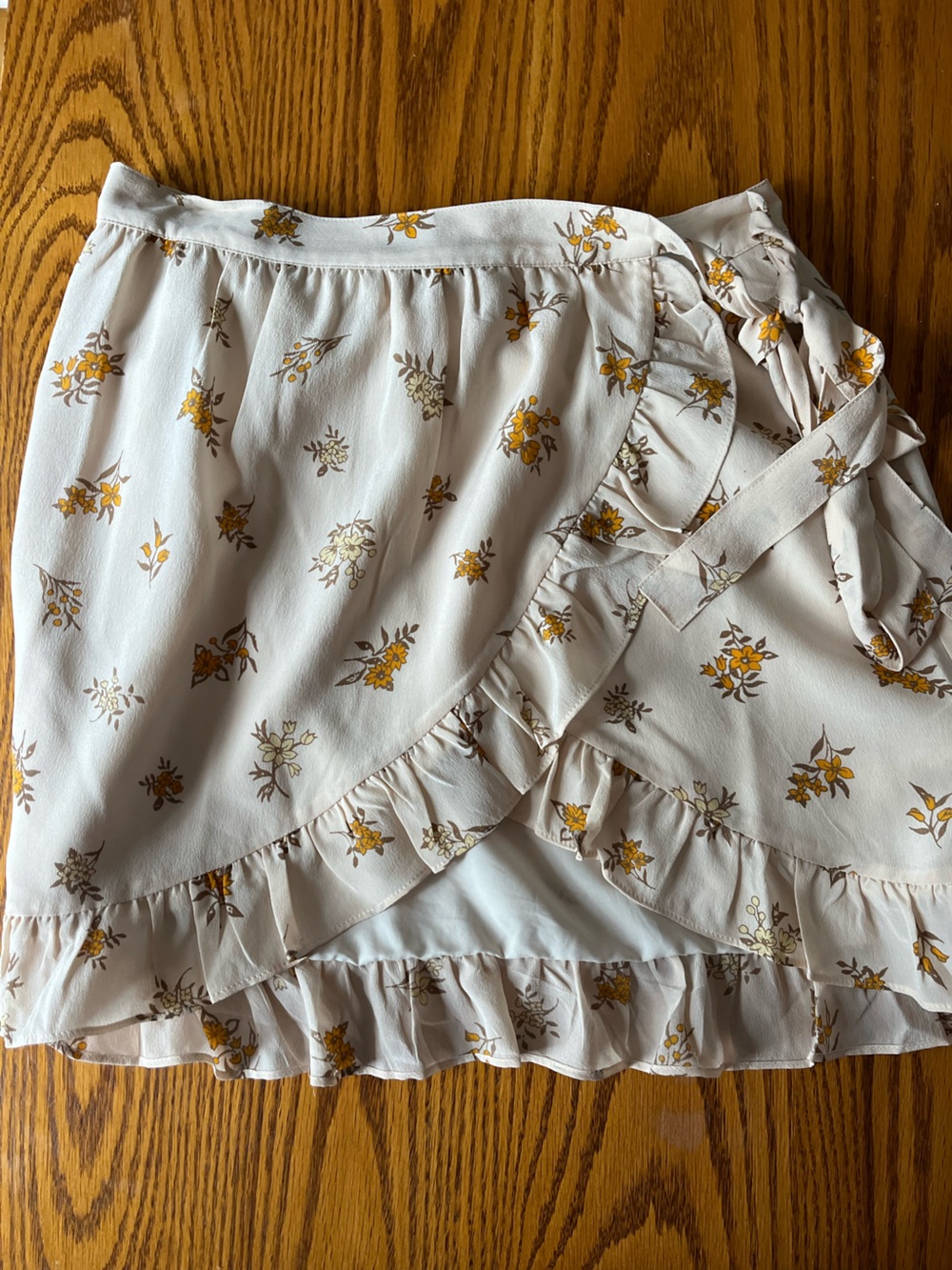 Madewell Cream Mini Skirt with Floral Print